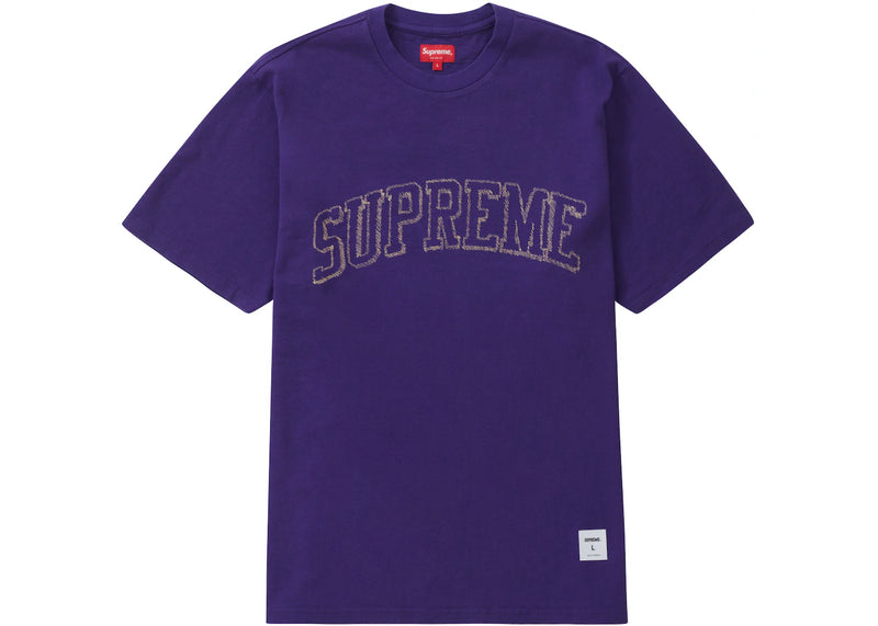 Supreme Sketch Embroidered Tee Purple The Gallery Atl